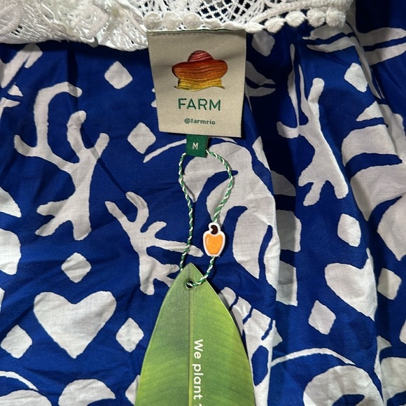 Farm Rio Jungle Scarf Ruffle Lace Blouse - Picture 3 of 7